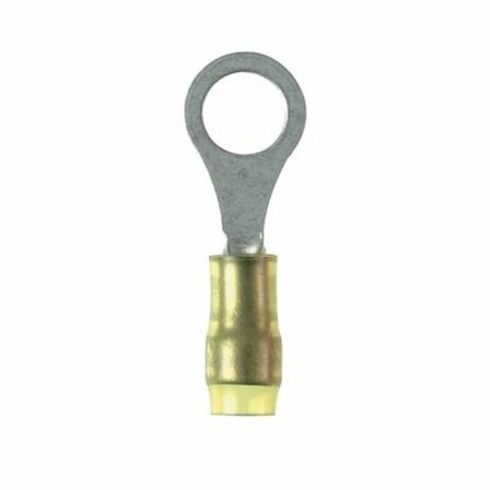 Panduit Ring Terminal, #6 Stud Size, 22 AWG, Nylon Insulated, Yellow, 100 PK PN22-6R-C